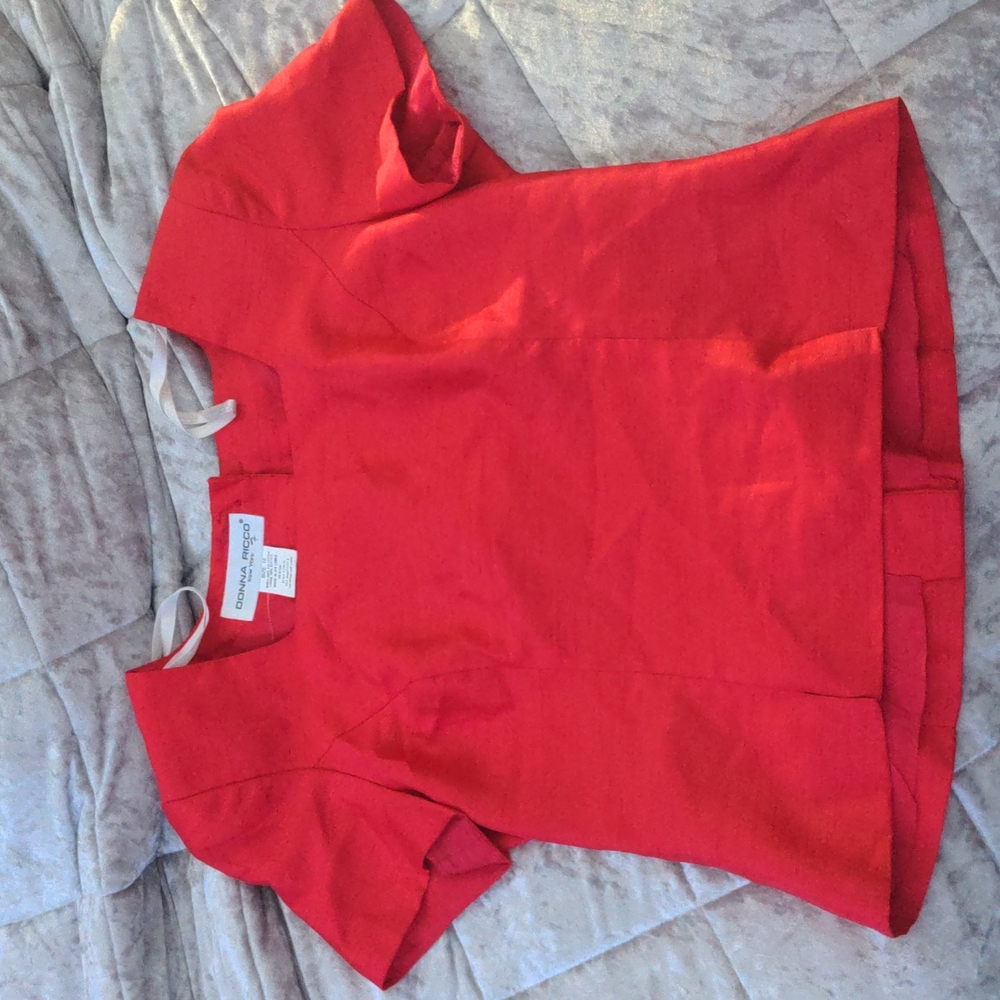 Donna Ricco New York Size 10 RED Suit Top